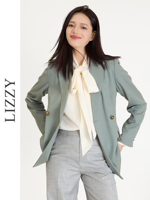 LIZZY 早秋时尚帅气老钱风气质优雅百搭通勤西装外套7878 商品图7