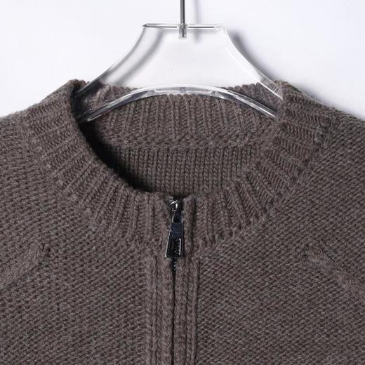 257118SDSA秋冬新款痞帅男装老钱风解构拉链圆领针织衫百搭慵懒开衫毛衣 商品图2