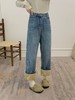 （小眠专属）轩齐 法式浪漫直筒牛仔裤 | 82.9%棉+再生纤维素，触感柔软，顺滑带垂，高腰拉高身材比例，遮肉显瘦 商品缩略图3