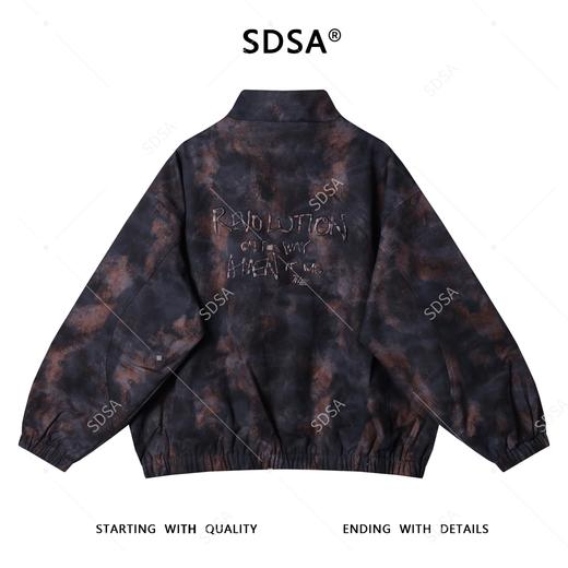 SDSA男士秋冬新款痞帅男装潮牌扎染拉链立领夹克外套百搭时尚外套 商品图4