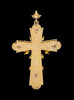 独角鹿西洋古董1850-1870年代法国拿破仑三世时期出品叶蔓主题18K黄金及玫瑰金精雕镶嵌钻石十字架造型吊坠 商品缩略图4