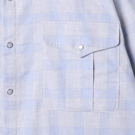 2175SDSA男士秋冬新款痞帅男装韩版简约撞色格纹格子翻领长袖衬衫百搭 商品图3