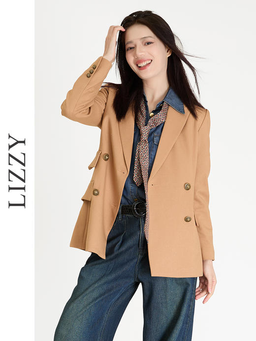 LIZZY 早秋时尚帅气老钱风气质优雅百搭通勤西装外套7878 商品图1