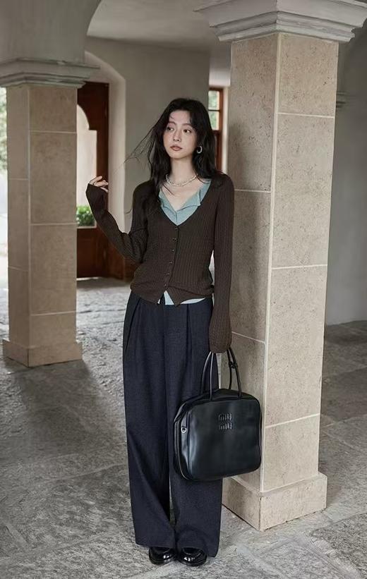 薄荷生巧中古拧花假两件针织衫开衫 商品图3