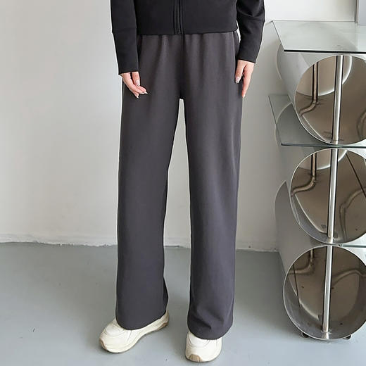 【双节特惠】憨棉匠女砂洗拼接阔腿裤W11K2 商品图0