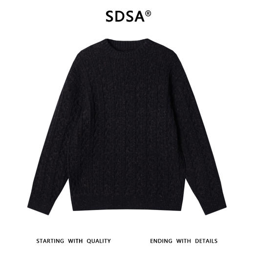 257134SDSA男士秋冬新款痞帅男装慵懒风气质条纹圆领毛衣百搭时尚针织衫 商品图1