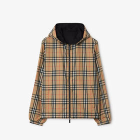 BURBERRY 巴宝莉 男士硅胶贴片双面格纹连帽夹克外套 格子 8110371 B9368