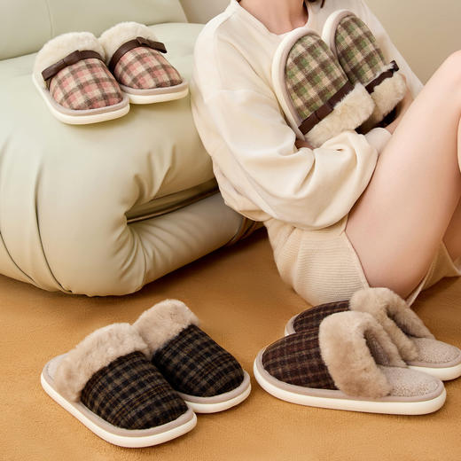 情侣款！2025秋冬保暖毛毛拖鞋女室内居家秋冬季加绒高级感毛绒棉拖棉拖鞋冬天家用男士 商品图2