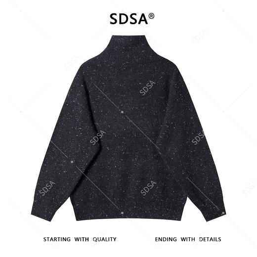 257159SDSA男士秋冬新款痞帅男装慵懒风半拉链立领针织衫百搭时尚毛衣 商品图5