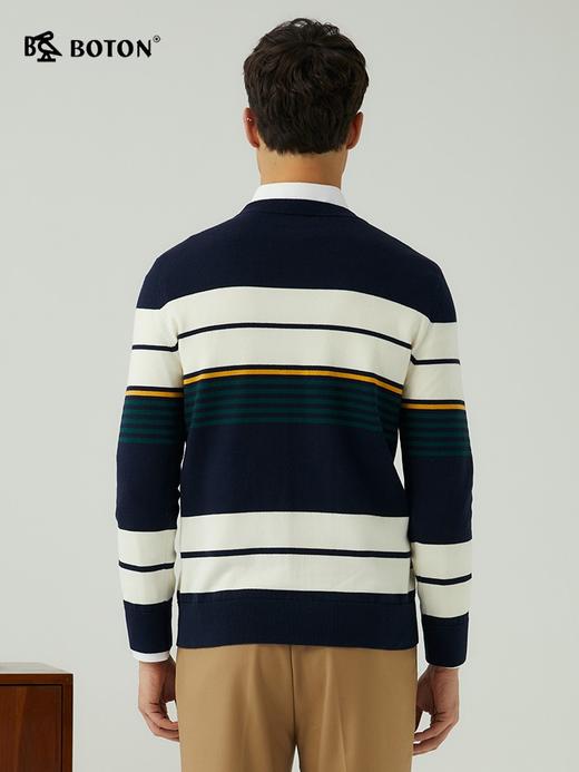 波顿男士秋冬 毛衣 撞色条纹 合身美英休闲长袖款MU737323 商品图5
