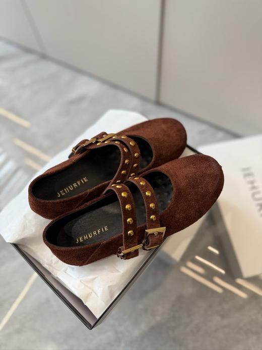 JEHURFIE/纪华菲长毛牛皮渐变一字带玛丽珍单舒AB25365 商品图6