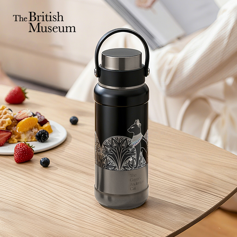 大英博物馆盖亚安德森猫影流光便携手拎保温杯大容量316内胆