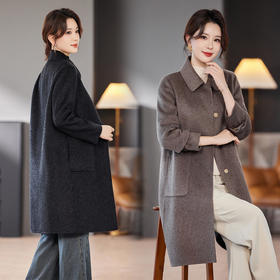 TC 236060流行双面呢大衣中长款羊毛洋气时尚毛呢外套