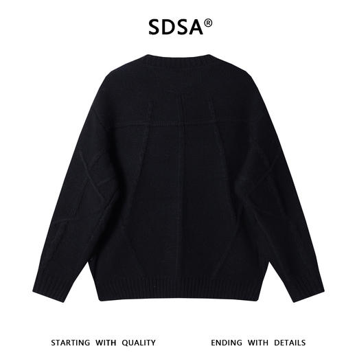 257118SDSA秋冬新款痞帅男装老钱风解构拉链圆领针织衫百搭慵懒开衫毛衣 商品图4