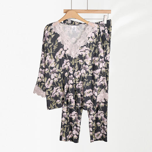 美奈川 莫代尔印花蕾丝套装JJ28184 商品图1