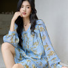 奢姿大码女装2025秋季青春减龄蝴蝶结印花衬衫胖妹妹时尚V领上衣 商品缩略图2