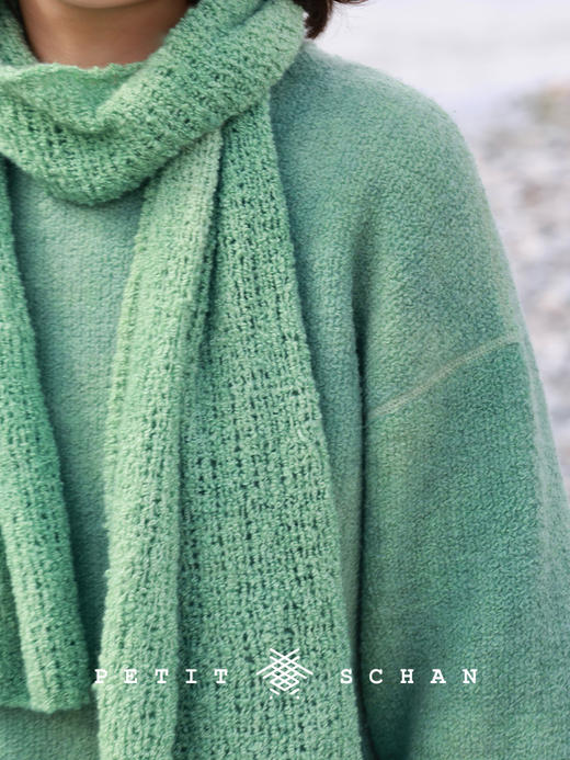 PETIT SCHAN小闪 ACC#015 Dirty white 脏小白 骆驼绒山羊绒混纺手工编织围巾 商品图0
