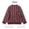 257111SDSA男士秋冬新款痞帅男装韩版撞色波浪线针织衫百搭潮流套头毛衣 商品缩略图5