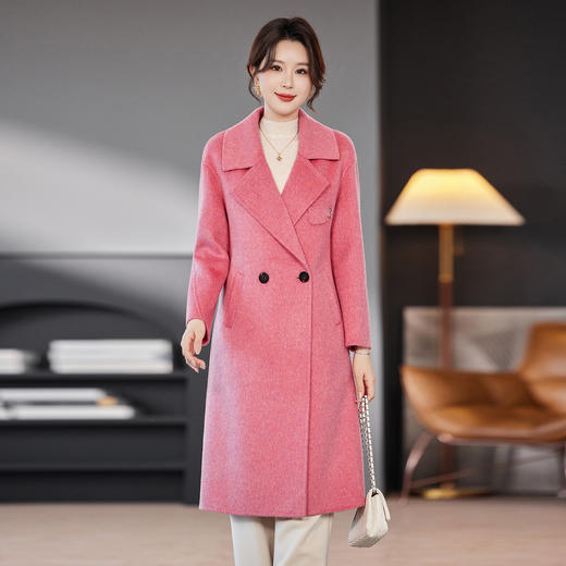 TC 236107R双面羊毛大衣中长款修身毛呢外套气质显瘦 商品图1