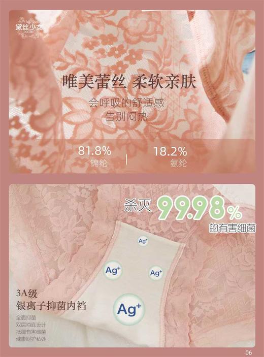 HYY-29807  【1条】高腰微压轻收腹贴身透气蕾丝性感女士内裤 商品图3