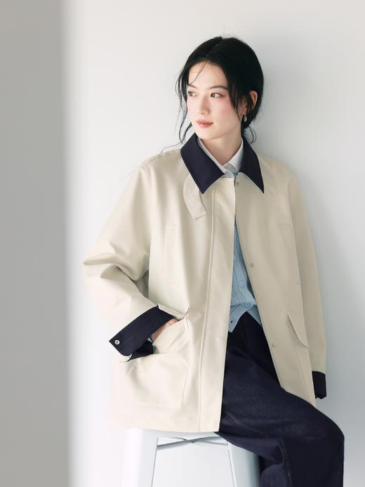 无图【经典款】【商场同款】伊芙丽春秋简约撞色风衣外套1G7860011 商品图0