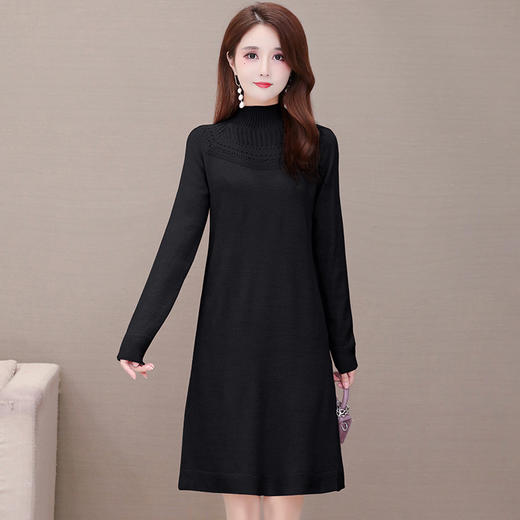 QYM 5CX9968-Y连衣裙宽松毛线裙弹力休闲裙内外可穿搭 商品图1