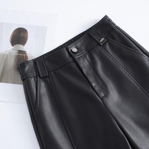时尚九分PU皮裤，垂感修身直筒裤洋气阔腿裤MYX-HYH-83515-L 商品图3