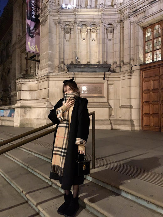 金蘑菇菇 温莎 lp经典连帽羊绒大衣/10羊绒 商品图8