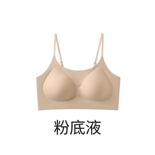 【穿白T不透❗️隐形粉底液无痕内衣】山茶花香味，W型软支撑，托举防垂，特调裸色肤，融肤真隐形！夏薄款聚拢吊带细肩带女士文胸 商品图4