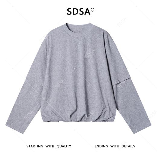 1720SDSA男士秋冬新款痞帅男装韩版纯色袖子拼接设计圆领卫衣百搭宽松 商品图1