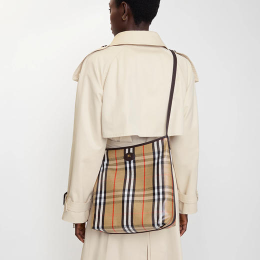 BURBERRY 巴宝莉 女士马术骑士徽标贴片小号 Highlands 单肩包 格子 8112195 B9368 商品图3