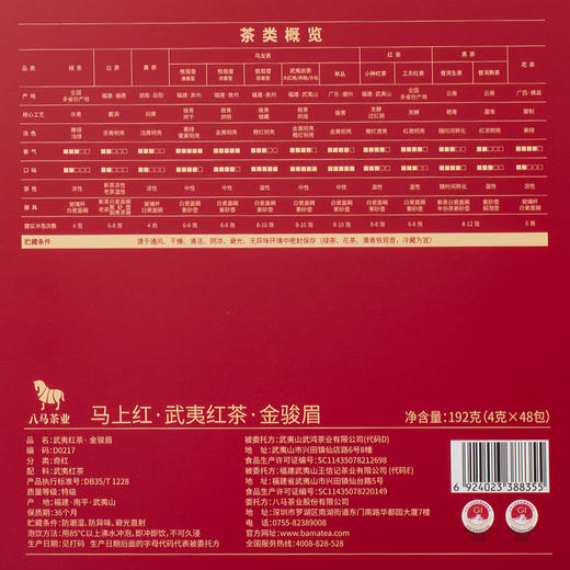 八马茶业 | 武夷原产金骏眉特级红茶马上红高端茶礼盒装192g 商品图6