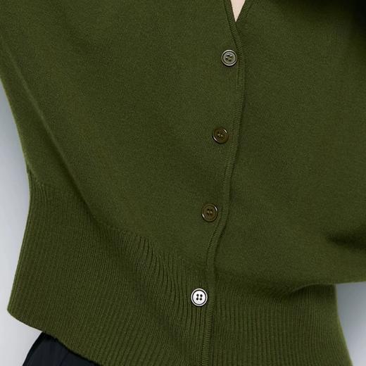 暗冷杉绿V领开衫 | 显高显瘦，温柔又慵懒的早秋气质（3-5天发货） 商品图4