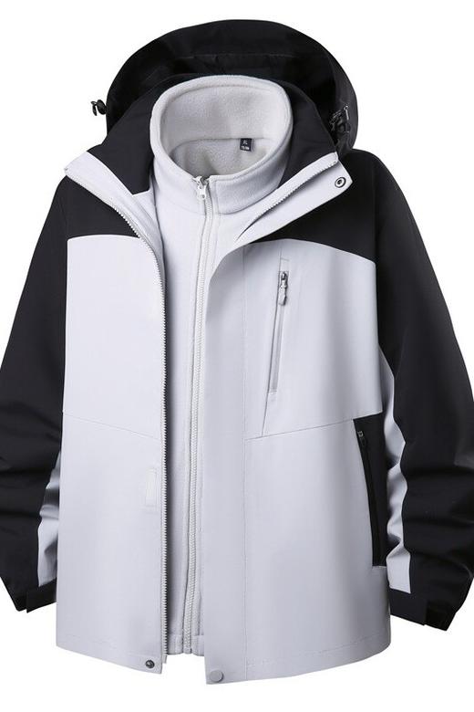 【三合一】【DK】大依优型大码男装可脱卸摇粒绒风衣两件套保暖衣商务外套加肥加大 商品图5