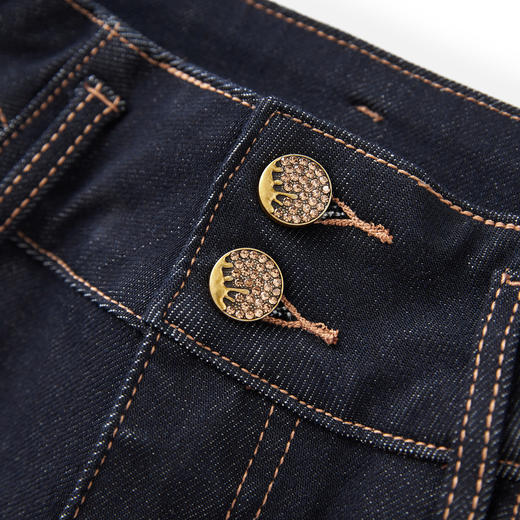 「高货wl」全新升级【铂金会员266/天猫359/差价93】(94420)洛诗琳立裁腰头设计微喇裤2025秋季高腰显瘦四面弹牛仔裤 商品图2