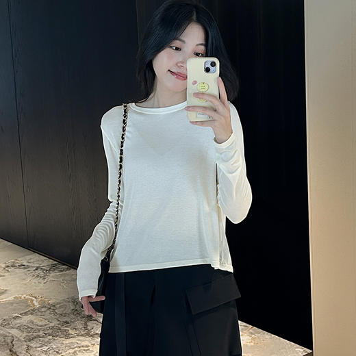 27%莫代尔+9%绵羊毛 圆领莫代尔羊毛云感上衣   A-5311 商品图2