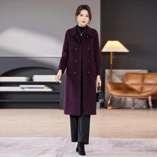 TC 23579绵羊毛呢外套休闲气质通勤带兜双面呢大衣 商品图1