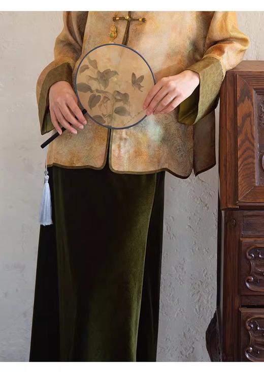 【门店同款】ENJOY秋季云敛-东方画笔高腰丝绒半身裙 166493722 商品图3