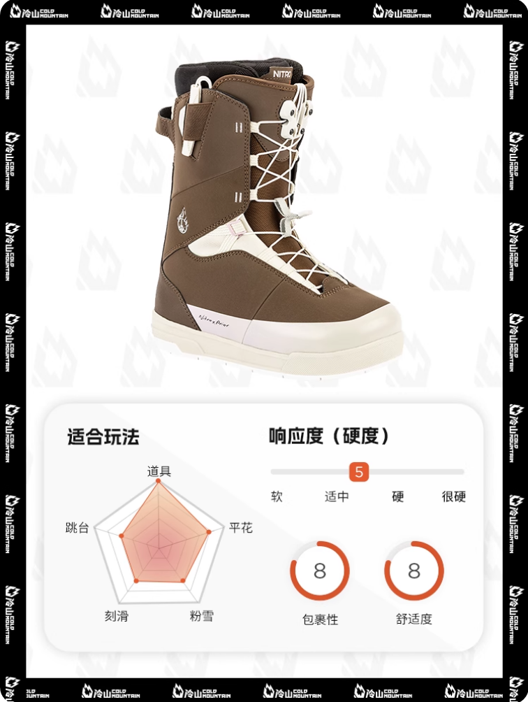 冷山雪具NITRO滑雪鞋MONARCH单板雪鞋全能滑雪靴女2526新款雪鞋