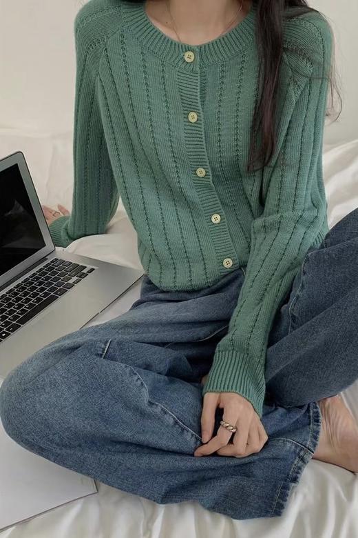 LNNNS 韩版宽松慵懒森林绿针织外套 17154 商品图1