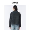VIMAGE纬漫纪高级灰立领金属拉链设计慵懒感2025秋冬新款大衣外套V2403103 商品缩略图4