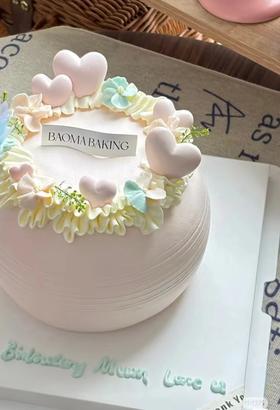 ins粉爱心裱花蛋糕-低糖处理无添加