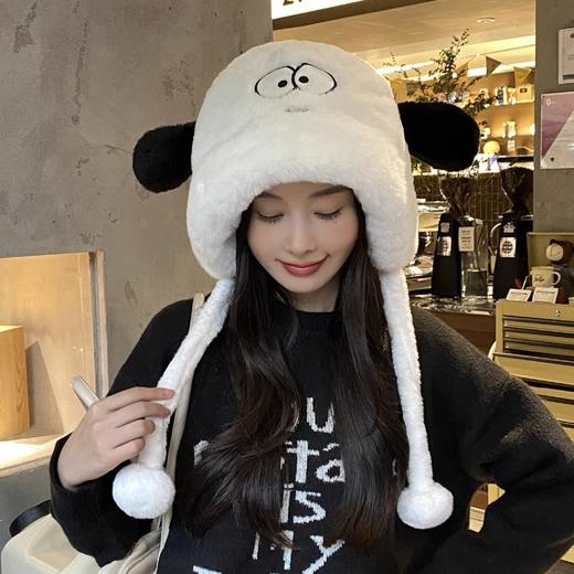【敲宽蓬松毛毛！保暖御寒】帽后开衩设计，可爱卡通小狗女帽子秋冬季保暖潮流百搭护耳日系休闲防寒毛绒帽。rb 商品图2