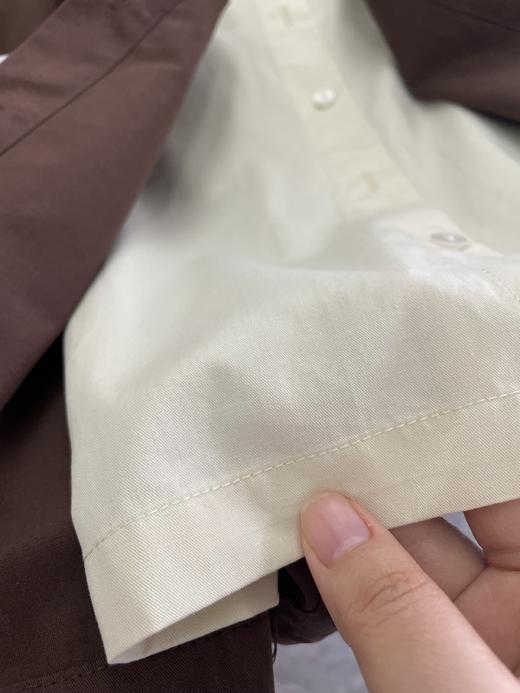 老米优品🎈3-7天发！巨显瘦~《法式假两件衬衫》 60支  100%匹马棉 美拉德色系 衣摆抽绳设计 设计感小众上衣 商品图7