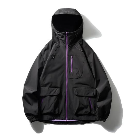 山系户外潮牌拉链撞色连帽冲锋衣男2025春季宽松运动情侣夹克外套 商品图4