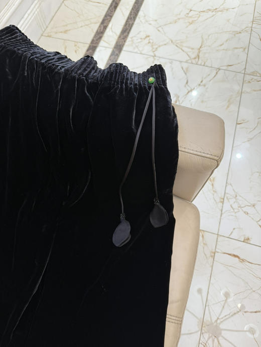 922-5轻中式 百分百真丝丝绒 非一般亲肤舒适 高端丝绒阔腿长裤 商品图5