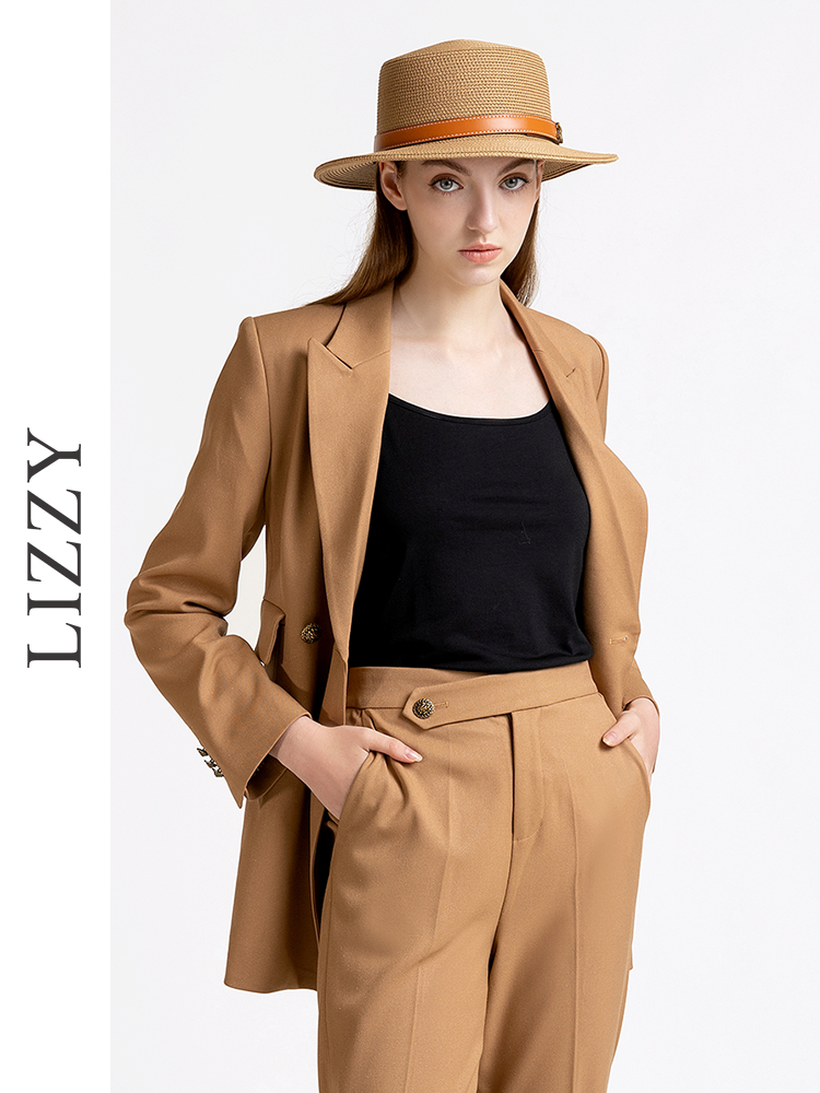 LIZZY 早秋时尚帅气老钱风气质优雅百搭通勤西装外套7878