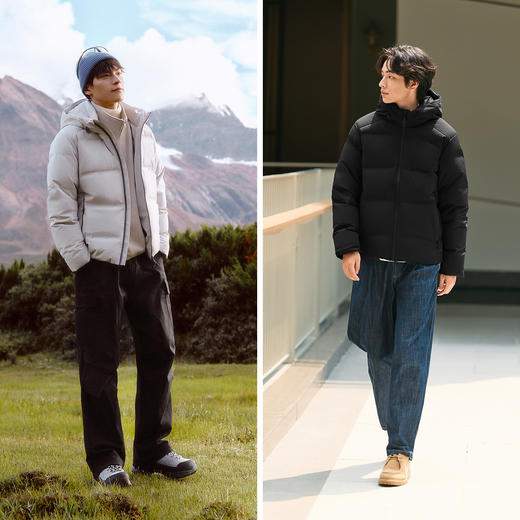 【爆品主推】森马羽绒服男无缝压胶连帽外套防泼水户外上衣轻薄款冬装简约休闲 商品图4