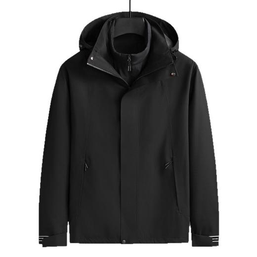 【升级PI科技棉】【棉服两件套】【DK】大依优型大码男装棉衣两件套可拆卸帽防风保暖立领棉衣两件套秋冬休闲连帽可脱卸外套棉服加肥加大 商品图4