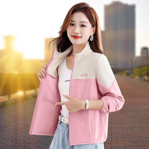 摇粒绒撞色外套冲锋衣，内胆秋冬加绒保暖徒步登山服TR-FB71170 商品图1